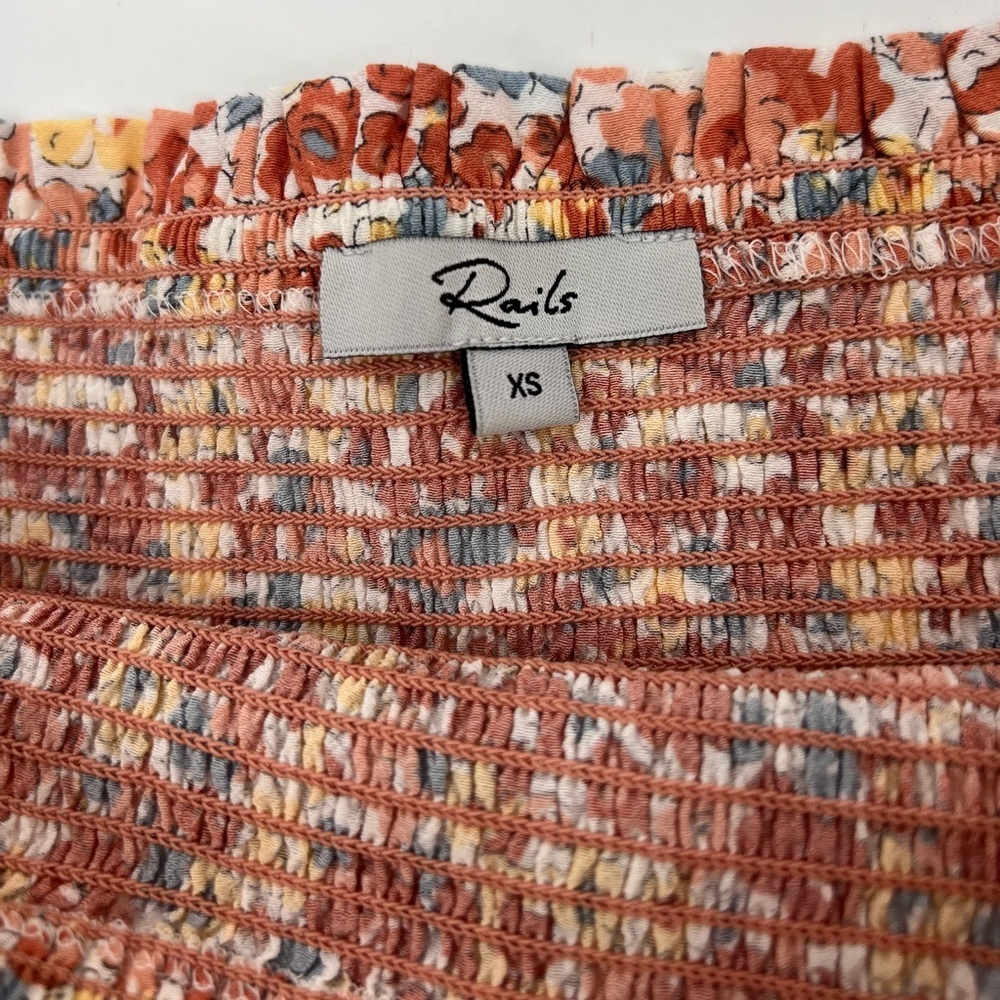 Rails Addison Floral Wildflower Pink Orange Ruffled Mini Skirt XS Extra Small - Picture 11 of 14